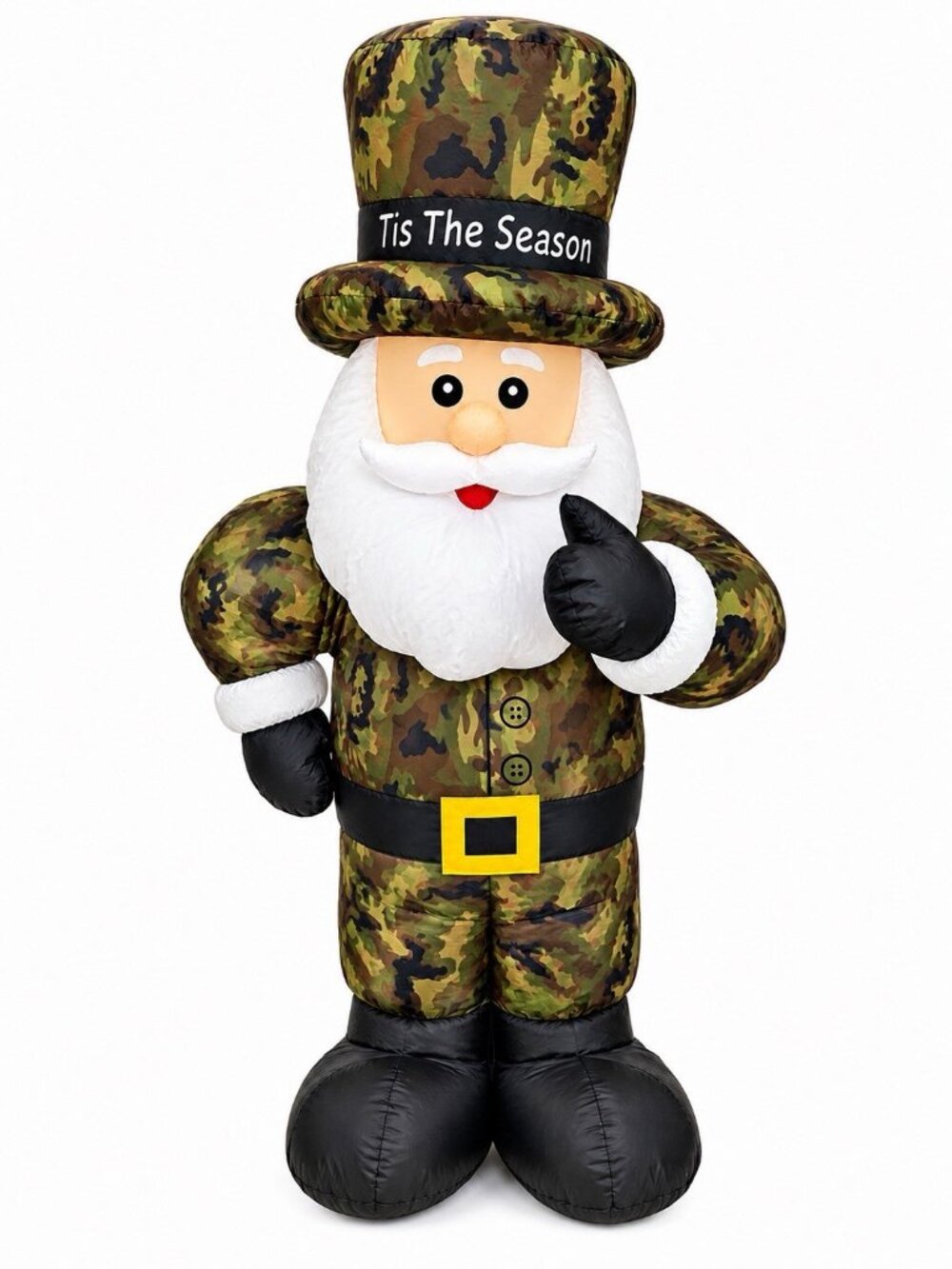 Camo Military Hunting Santa Claus Inflatable Binoculars LED 5 Ft Christmas GUC